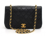 K70 Chanel 9" Classic Black Quilted Leather Shoulder Flap Bag