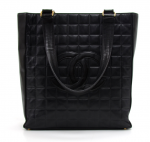 K101 Chanel 10.5 inch Flap Black Choco Bar Quilted Leather Shoulder Bag