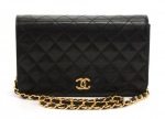 K80 Chanel 9" Classic Black Quilted Leather Shoulder Flap Bag