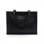 Chanel Jumbo XLarge Black Caviar Leather Tote Shoulder Bag