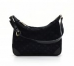Louis Vuitton Boulogne PM Black Mini Monogram Satin Hand Bag