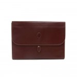 Cartier Must de Cartier Line Burgundy Cowhide Leather Thin Clutch Bag