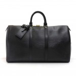 Louis Vuitton Keepall 45 Black Epi Leather Duffle Travel Bag