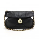Chanel Black Lambskin Ball Charm Hobo Bag