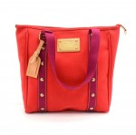 Louis Vuitton Cabas MM Red Antigua Canvas Tote Bag - 2006 Limited