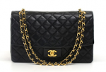 M72 Chanel 11" Flap Black Quilted Leather Shoulder Bag