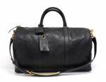 M103 Chanel Boston Black Quilted Caviar Leather Large Travel Bag + Strap