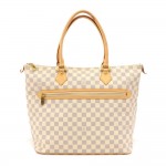 Louis Vuitton Saleya MM White Damier Azur Canvas Tote Hand Bag