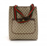 Vintage Gucci Accessory Collection Beige Monogram Canvas Shoulder Tote Bag