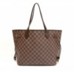 Louis Vuitton Neverfull MM Ebene Damier Canvas Shoulder Tote Bag