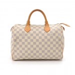 Louis Vuitton Speedy 30 White Damier Azur Canvas City Hand Bag