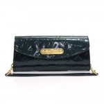 Louis Vuitton Sunset Boulevard Dark Green Vernis Leather Wallet Shoulder Bag