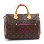 Louis Vuitton Perforated Speedy 30 Monogram Canvas Fuchsia Leather City Handbag - 2006 Limited