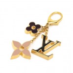 Louis Vuitton Fleur de Monogram Gold Tone Key Chain / Bag Charm