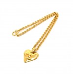 Vintage Chanel Gold Plated Heart-Shaped CC Logo Chain Necklace