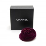 Vintage Chanel Purple Velvet Camellia Brooch