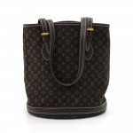 Louis Vuitton Bucket PM Ebene Monogram Mini Lin Canvas Shoulder Bag
