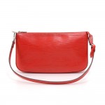 Louis Vuitton Pochette Accessoires Red Epi Leather Handbag