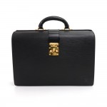 Vintage Louis Vuitton Serviette Fermoir Black Epi Leather Briefcase