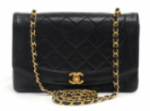 48 Chanel 10" Diana Classic Black Quilted Leather Shoulder Flap Bag