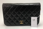 39 Chanel 9" Classic Black Quilted Leather Shoulder Flap Bag