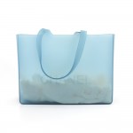 Chanel Light Blue Jelly Rubber Large Shoulder Tote Bag