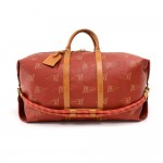 Vintage Louis Vuitton 1995 LV Cup Red Coated Canvas Duffel Travel Bag + Strap-Limited Ed