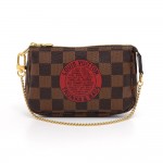 Louis Vuitton Mini Pochette Accessoires Trunks & Bags Brown Damier Canvas Handbag-Limited