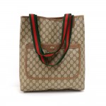 Vintage Gucci Accessory Collection Beige GG Supreme Coated Canvas Tote Bag