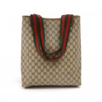 Vintage Gucci Accessory Collection Beige GG Supreme Coated Canvas Tote Bag