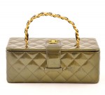 Chanel Green Patent leather Vanity Cosmetic Bag CC A802