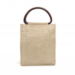 Chanel Beige Coated Canvas & Wooden Handle Tote Bag