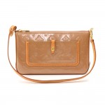 Louis Vuitton Mallory Square Noisette Beige Vernis Leather Pochette Accessoires Shoulder Bag