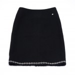 Chanel Black Wool Skirt with Fringe -Size FR 36-Fall 2004 Collection