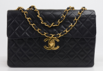 43 Chanel 13inch Maxi Jumbo Black Quilted Leather Shoulder Flap Bag