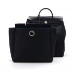 Hermes Herbag 30 PM 2-in-1 Black Canvas & Leather Backpack