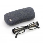 Chanel Black & Denim Frame Silver CC Logo Eyeglasses-3169-A