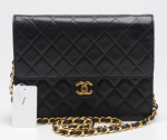 P-1 Chanel 8.5" Classic Black Quilted Leather Shoulder Flap Bag