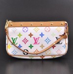 Louis Vuitton White Multicolor Canvas Pochette Accessories Handbag