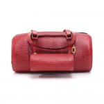 Vintage Louis Vuitton Soufflot Red Epi Leather Handbag + Pouch