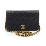 Vintage Chanel Black Quilted Leather Shoulder Flap Mini Bag Ex