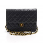 Vintage Chanel 8.5" Classic Black Quilted Lambskin Leather Shoulder Flap Bag