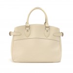 Louis Vuitton Passy PM White Epi Leather Silver Tone Hardware Handbag