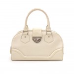 Louis Vuitton Bowling Montaigne GM White Epi Leather Handbag