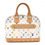 Louis Vuitton Alma White Multicolor Monogram Canvas Handbag