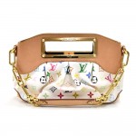 Louis Vuitton Judy PM White Multicolor Monogram Canvas Handbag