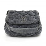 Chanel Bubble Bag Grey Quilted Velvet Shoulder Bag -Limited Ed