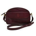 Cartier Burgundy Calfskin Leather Front Pocket Crossbody Bag-Must de Cartier Line