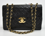 R-18 Chanel 13inch Maxi Jumbo Black Quilted Leather Shoulder Flap Bag