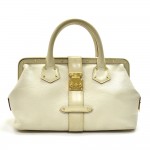 Louis Vuitton L'Ingenieux White Suhali Goatskin Leather Handbag